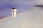 Passeggiando sull'arenile, concordando la cena