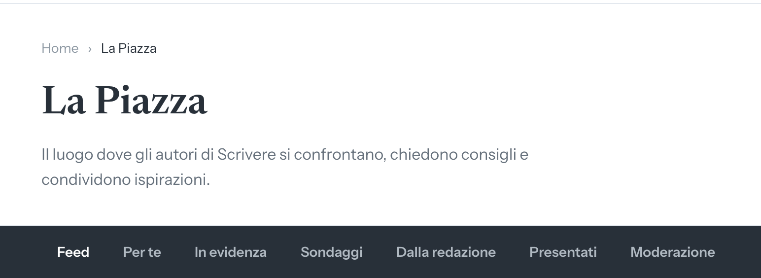 La Piazza, il luogo dove gli autori di Scrivere si confrontano