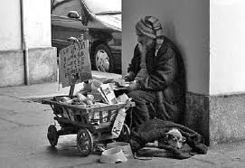 Il barbone in strada